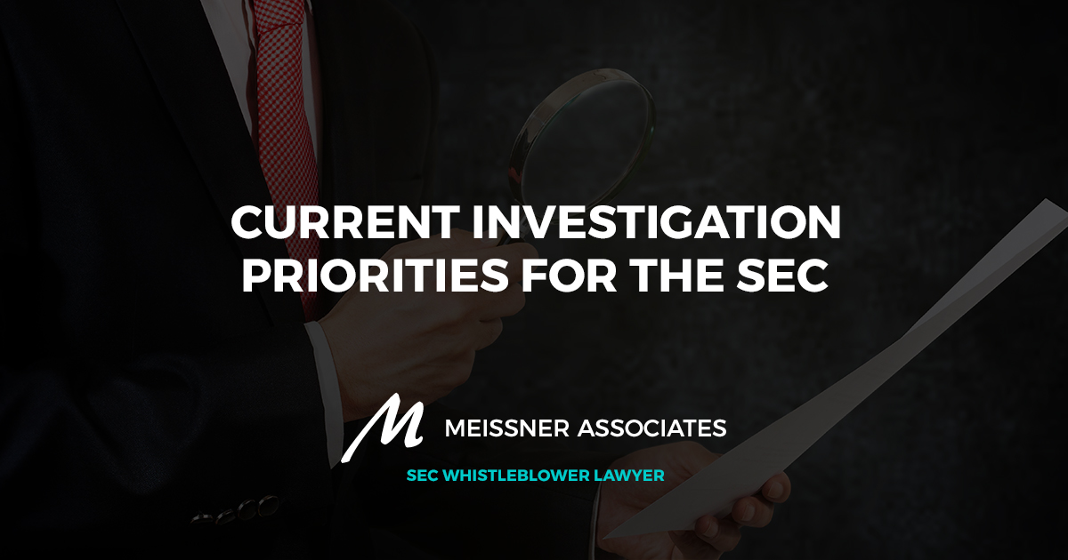 Current Investigation Priorities for the SEC