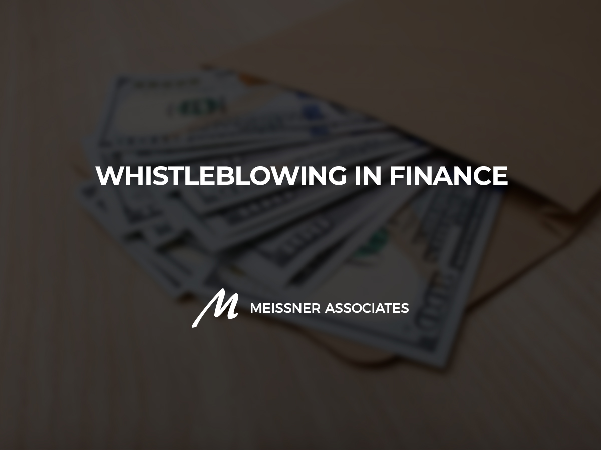 Whistleblowing in Finance